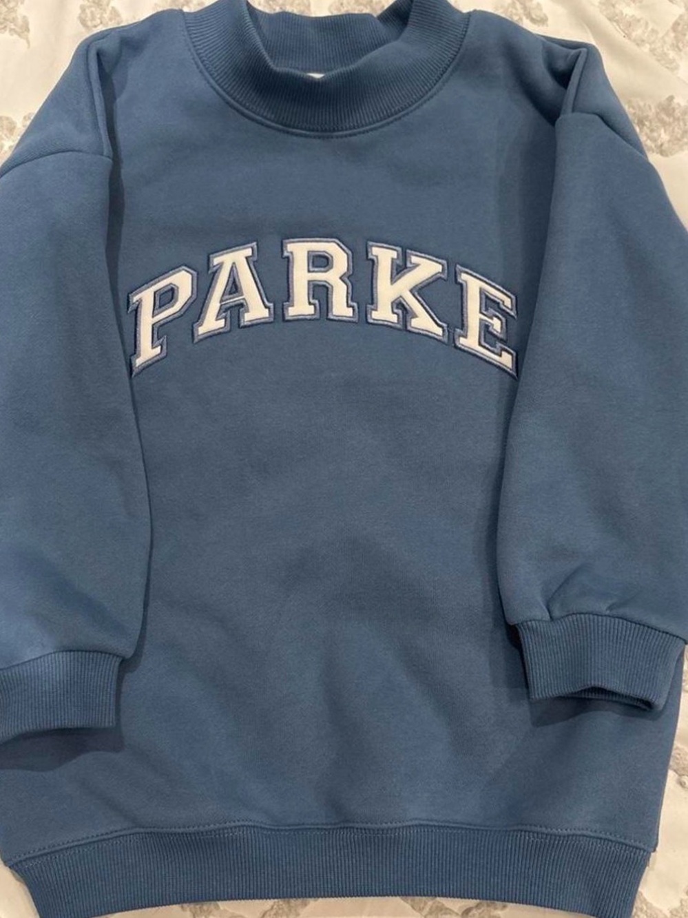 Kids Varsity Parke Mockneck Washed Indigo Sweatshirt